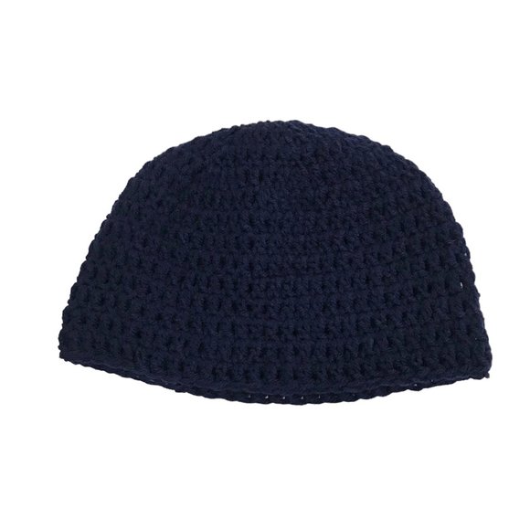 Brand New Handmade Crochet Simple Blue Fitted Beanie Hat Adult Size - Picture 3 of 4